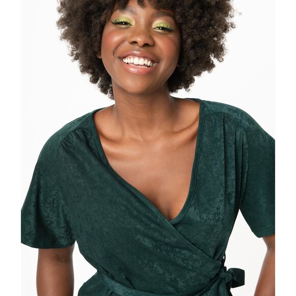 NWT Royal Monk for Unique Vintage Emerald Tara Wrap Top – Size XS - Picture 1 of 8